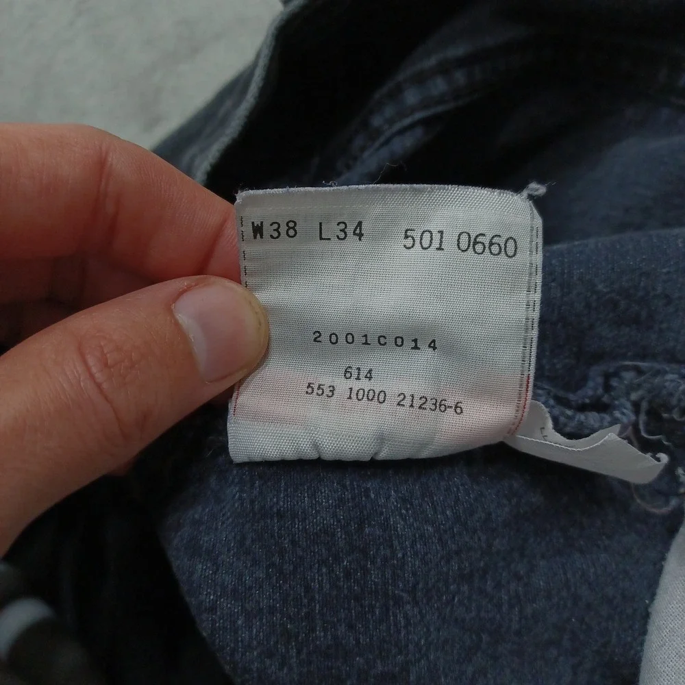 Vintage‎ Levis 501 Jeans Mens 38x34 Actual 34x34 Black Made In USA 501-0660